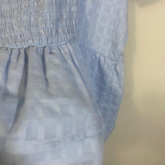 SO NWT Light Blue Ruffle Tiered Eyelet Blouse Milkmaid Flutter Top Sz KL Juniors - Picture 8 of 12